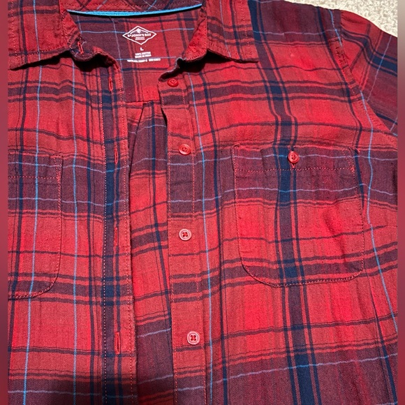 ST. JOHN’S BAY Women’s Red/Blue Plaid Flannel - Picture 5 of 8